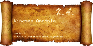 Kincses Antónia névjegykártya